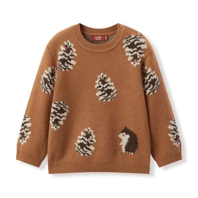 Milkbarn Kids'  Knitted Sweater In Brown