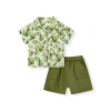 Milkbarn Linen Button-up Shirt And Shorts Set