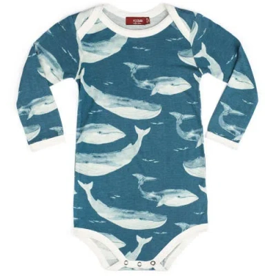 Milkbarn Kids'  Long Sleeve One Piece In Blue
