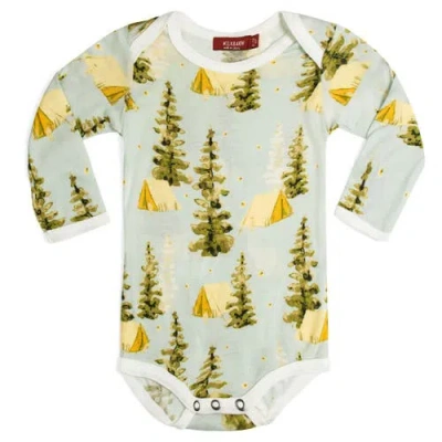 Milkbarn Babies'  Long Sleeve One Piece In Green