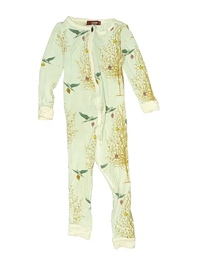 Pre-owned Milkbarn Kids' Long Sleeve Onesie In Green