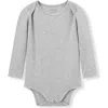 Milkbarn Babies'  Luxe Solid Long Sleeve One Piece In Gray