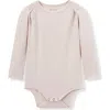 Milkbarn Luxe Solid Long Sleeve One Piece In Neutral