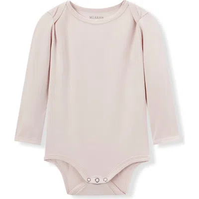 Milkbarn Kids'  Luxe Solid Long Sleeve One Piece In Neutral