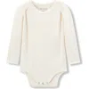 Milkbarn Luxe Solid Long Sleeve One Piece In White