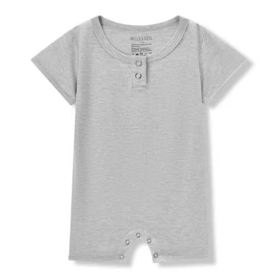 Milkbarn Kids'  Luxe Solid Shortall In Gray