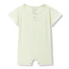 Milkbarn Kids'  Luxe Solid Shortall In Green