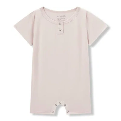 Milkbarn Kids'  Luxe Solid Shortall In Pink