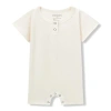 Milkbarn Kids'  Luxe Solid Shortall In White