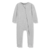 Milkbarn Luxe Solid Zipper Pajama In Gray