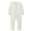 Milkbarn Kids'  Luxe Solid Zipper Pajama In Green