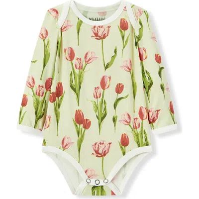 Milkbarn Kids'  Luxe Stretch Long Sleeve One Piece In Pink