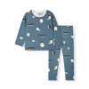 Milkbarn Kids'  Luxe Stretch Long Sleeve Two Piece Pajama Set In Blue