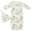 Milkbarn Kids'  Luxe Stretch Newborn Gown And Hat Set