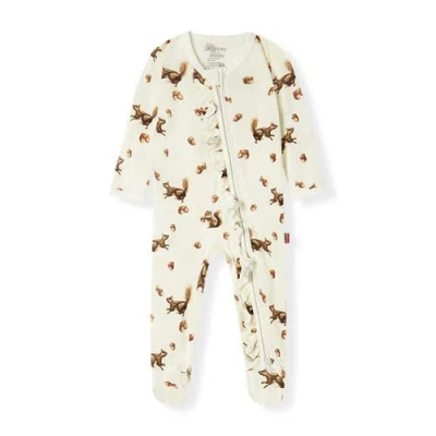 Milkbarn Babies'  Luxe Stretch Ruffle Footed Romper In Black