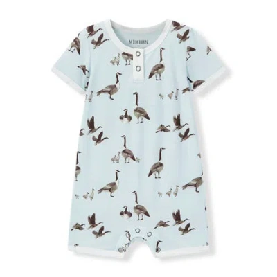 Milkbarn Kids'  Luxe Stretch Shortall In Blue