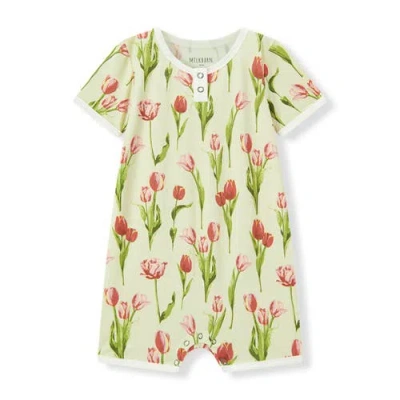 Milkbarn Kids'  Luxe Stretch Shortall In Green