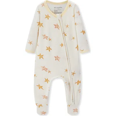 Milkbarn Babies'  Luxe Stretch Zipper Footed Romper In Multi