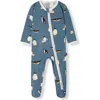 Milkbarn Kids'  Luxe Stretch Zipper Footed Romper In Black