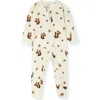 Milkbarn Luxe Stretch Zipper Footed Romper In Brown