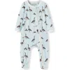 Milkbarn Kids'  Luxe Stretch Zipper Footed Romper In Gray