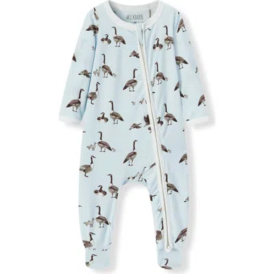 Milkbarn Kids'  Luxe Stretch Zipper Footed Romper In Gray
