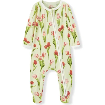Milkbarn Kids'  Luxe Stretch Zipper Footed Romper In Pink