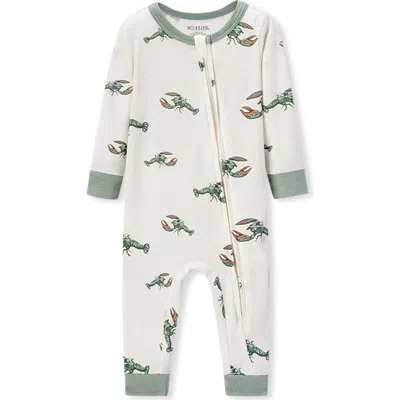Milkbarn Kids'  Luxe Stretch Zipper Pajama In Green