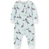 Milkbarn Kids'  Luxe Stretch Zipper Pajama In Blue