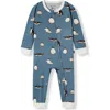 Milkbarn Kids'  Luxe Stretch Zipper Pajama In Blue