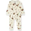 Milkbarn Luxe Stretch Zipper Footed Romper In Neutral