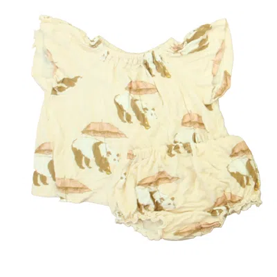 Milkbarn Kids' Milk Barn Girls Pink Pandas Apparel Sets In Neutral