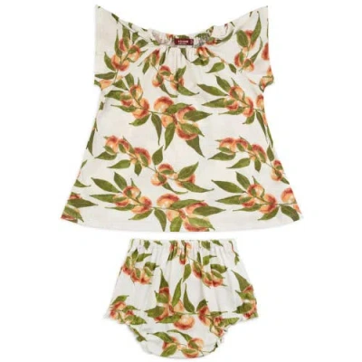 Milkbarn Babies'  Organic Cotton Dress And Bloomer Set In Orange