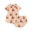 Milkbarn Babies'  Organic Cotton Dress And Bloomer Set In Pink