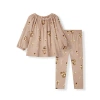 Milkbarn Babies'  Organic Cotton Dress And Legging Set In Brown