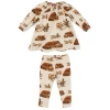 Milkbarn Babies'  Organic Cotton Dress And Legging Set In Multi