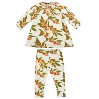 Milkbarn Babies'  Organic Cotton Dress And Legging Set In Multi