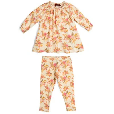 Milkbarn Babies'  Organic Cotton Dress And Legging Set In Multi