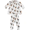 Milkbarn Babies'  Organic Cotton Dress And Legging Set In White