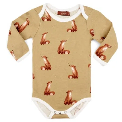 Milkbarn Kids'  Organic Cotton Long Sleeve One Piece