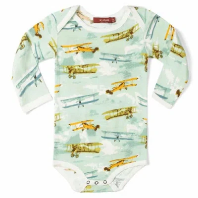 Milkbarn Kids'  Organic Cotton Long Sleeve One Piece
