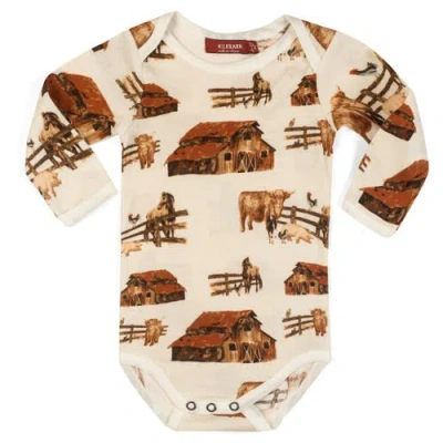 Milkbarn Kids'  Organic Cotton Long Sleeve One Piece