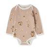 Milkbarn Kids'  Organic Cotton Long Sleeve One Piece In Brown