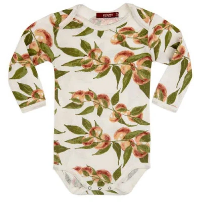 Milkbarn Kids'  Organic Cotton Long Sleeve One Piece In Orange