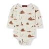 Milkbarn Kids'  Organic Cotton Long Sleeve One Piece In Sand