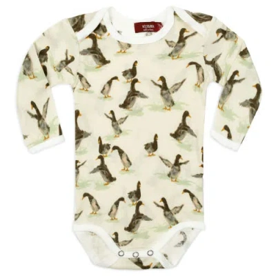 Milkbarn Kids'  Organic Cotton Long Sleeve One Piece In Yellow