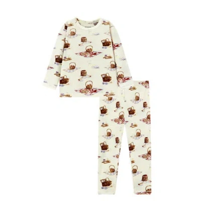Milkbarn Kids'  Organic Cotton Long Sleeve Two Piece Pajama Set In Multi