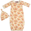 Milkbarn Organic Cotton Newborn Gown And Hat Set In Multi