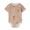 Milkbarn Babies'  Organic Cotton One Piece In Brown