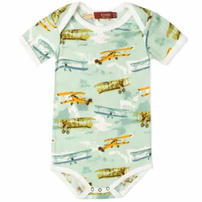 Milkbarn Kids'  Organic Cotton One Piece In Green